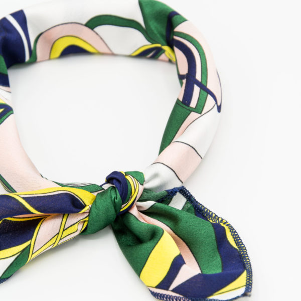 bandana à imprimé vert et jaune