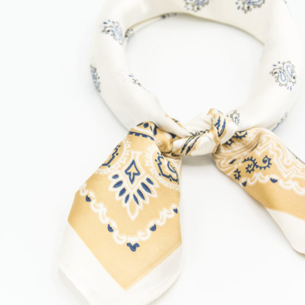 bandana doré soie pour femme