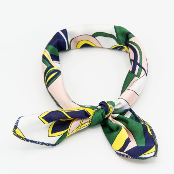 bandana femme imprimé vert et jaune