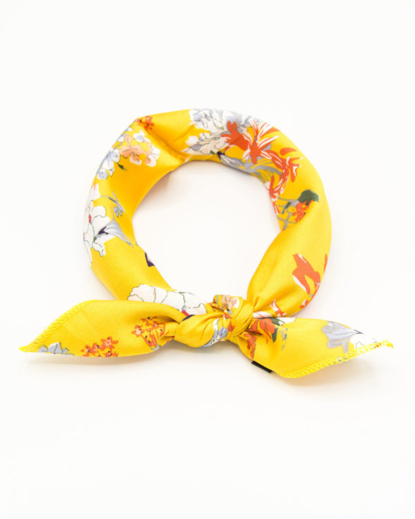 bandana femme jaune à fleurs