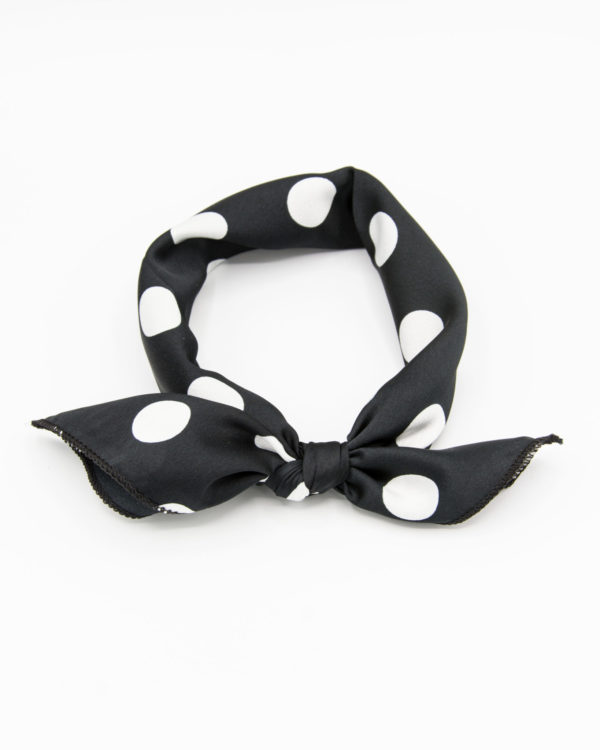 bandana femme noire à pois blancs