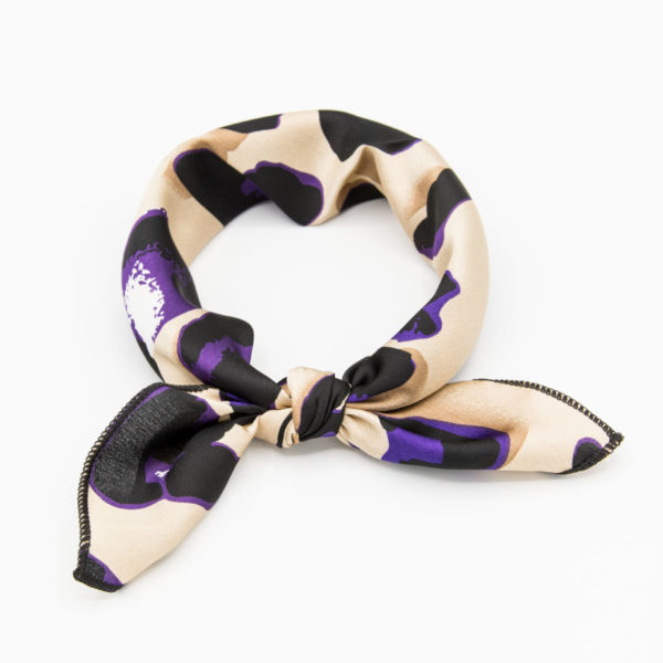 bandana foulard félin violet