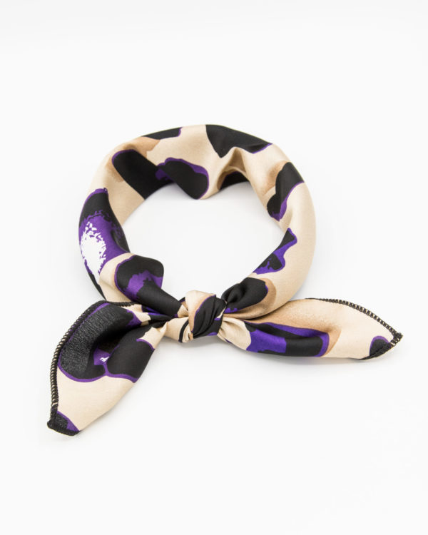 bandana foulard félin violet