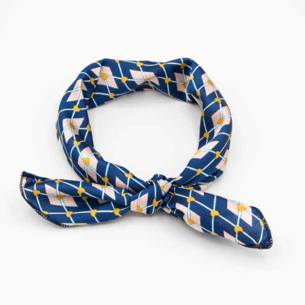 bandana foulard géomtrique bleu