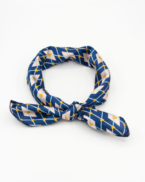 bandana foulard géomtrique bleu