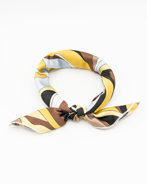 bandana géométrique jaune et marron