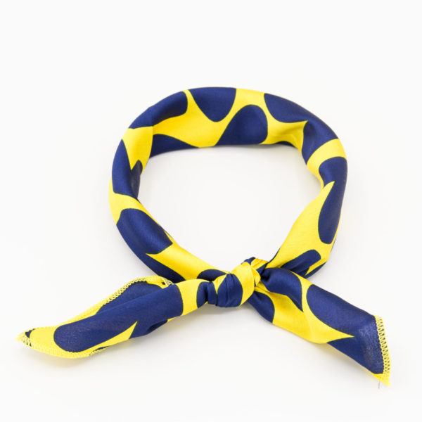 bandana jaune à taches bleues