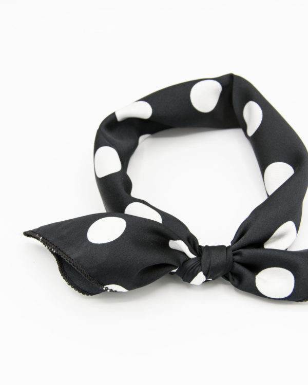 bandana noir à pois blancs