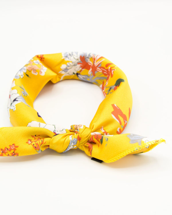bandana pour femme jaune à fleurs