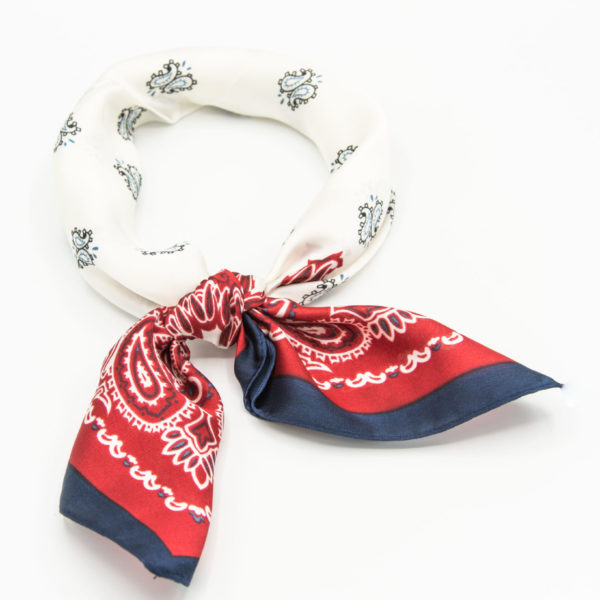 bandana soie rouge et blanc