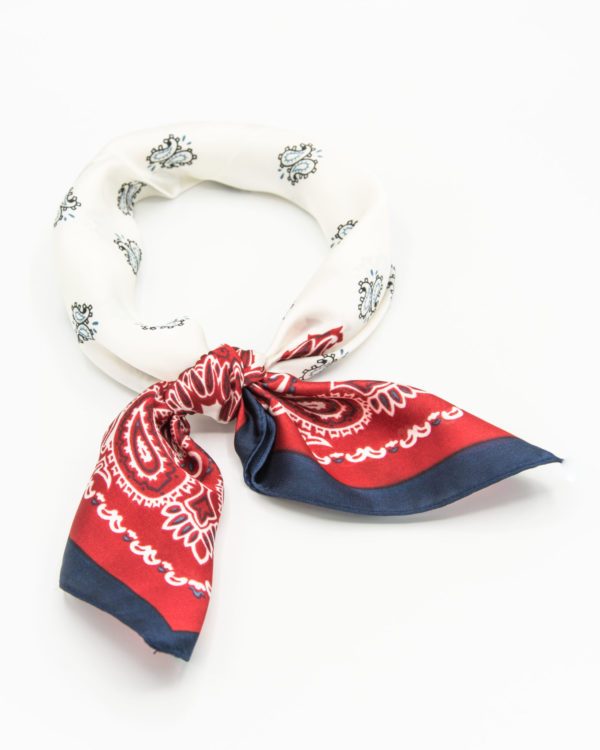 bandana soie rouge et blanc