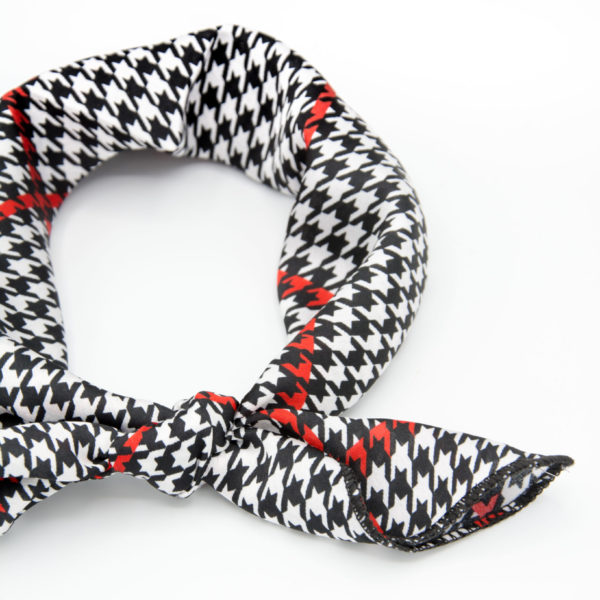 bandana femme à imprimé noir blanc rouge