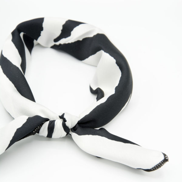 bandana foulard blanc et noir pour femme