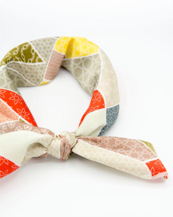 bandana géométrique multicolore pour femme