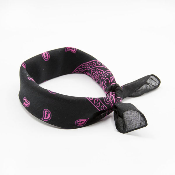 bandana noir et rose fluo