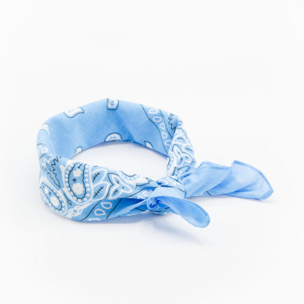 bandana bleu ciel à motif paisley pour homme ou femme