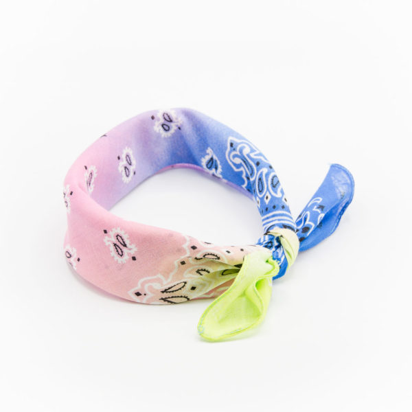 bandana à dégradé rose bleu et jaune