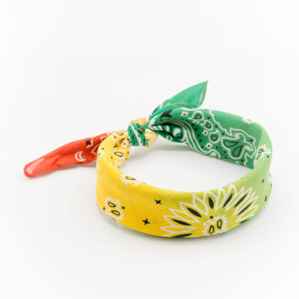 bandana homme ou femme avec dégradé orange jaune et vert