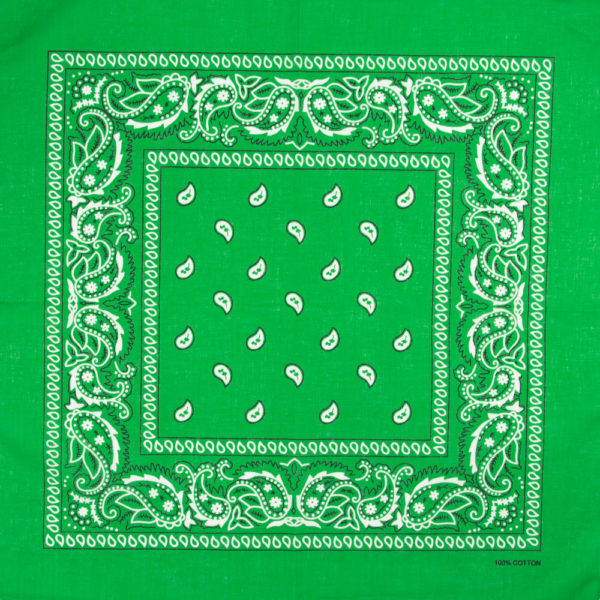 bandana cheveux vert à motif paisley pour homme ou femme