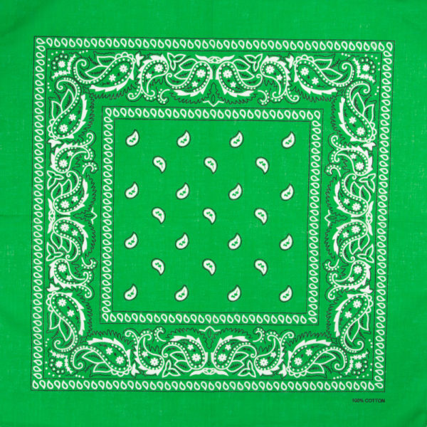 bandana cheveux vert à motif paisley pour homme ou femme