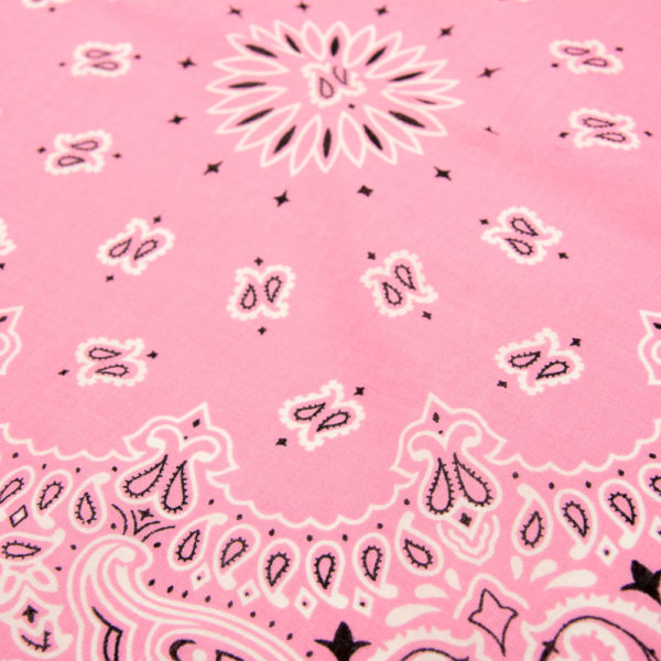 bandana femme rose clair à motif paisley soleil