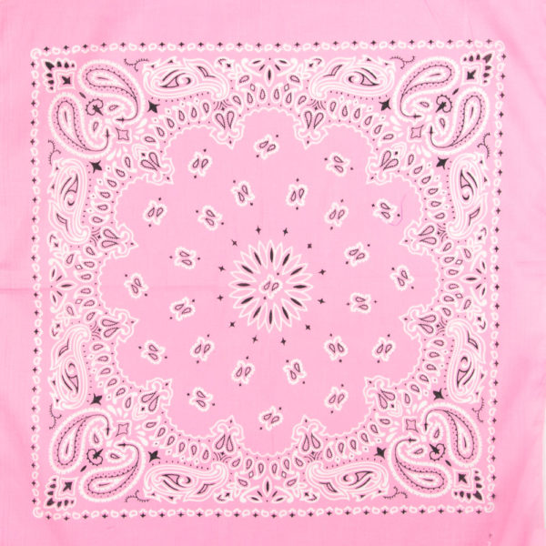 bandana femme rose clair avec motif paisley soleil