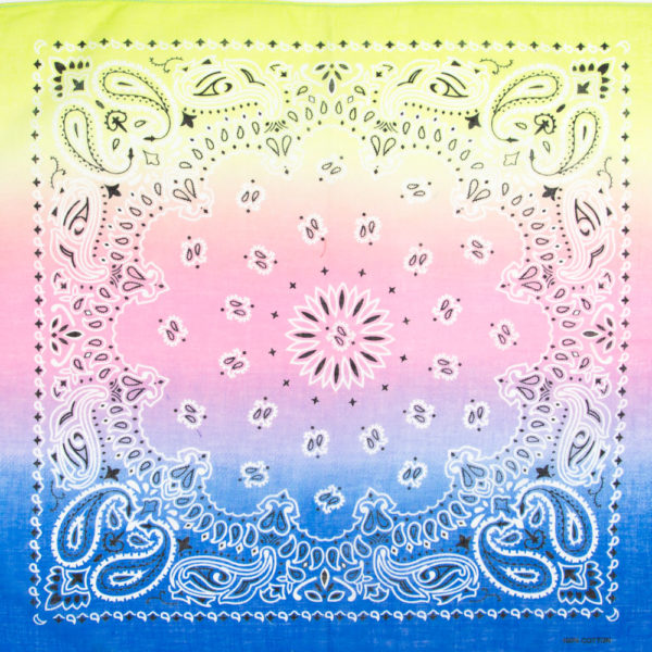 bandana homme ou femme à dégradé rose bleu et jaune II