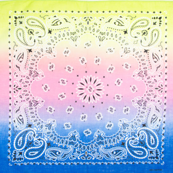 bandana homme ou femme à dégradé rose bleu et jaune II