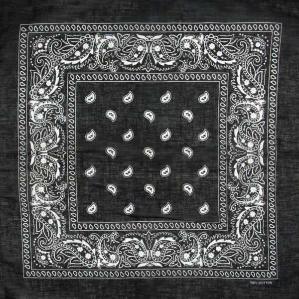 bandana homme ou femme noir paisley 3