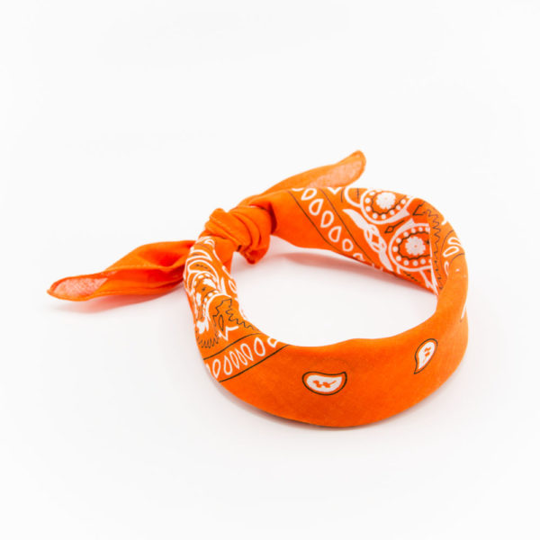 bandana homme ou femme orange paisley 1