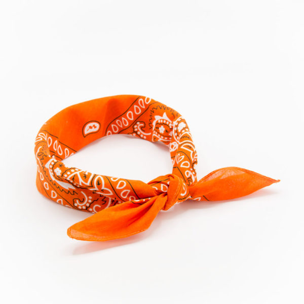 bandana homme ou femme orange paisley 2