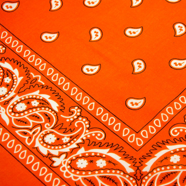 bandana homme ou femme orange paisley 3