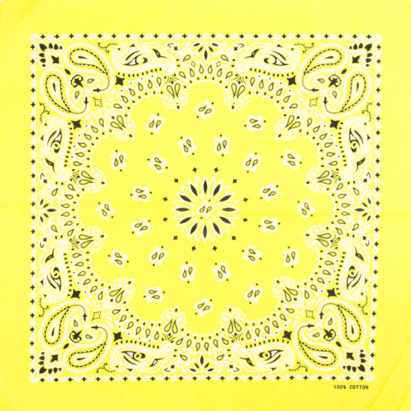 bandana jaune unisexe à motif paisley soleil