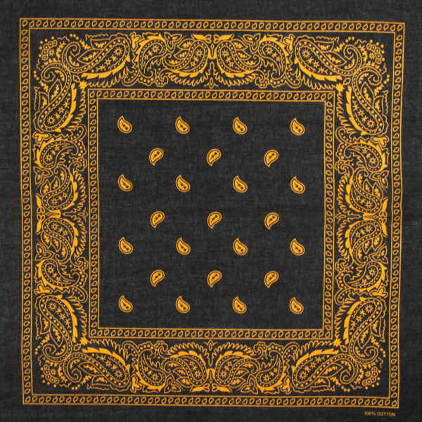 bandana noir et orange pour homme ou femme