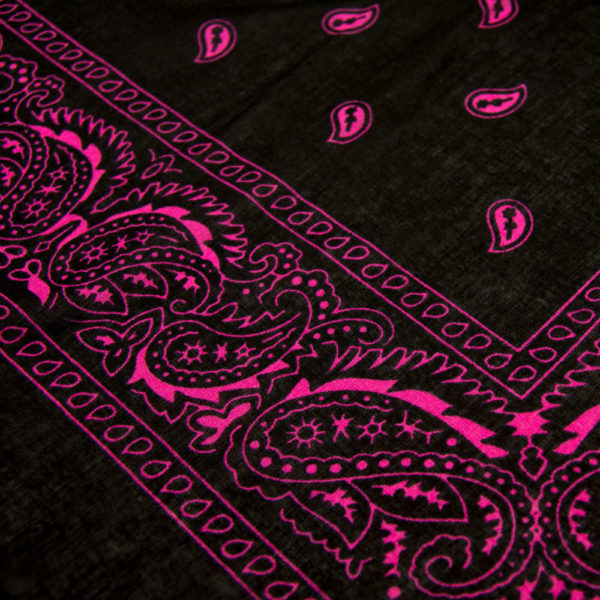 bandana noir et rose fluo pour homme ou femme