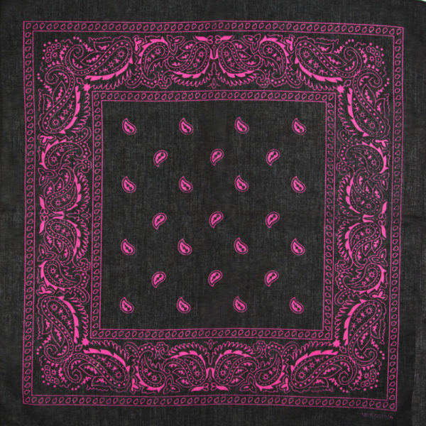 bandana noir et rose pour homme ou femme