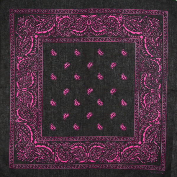 bandana noir et rose pour homme ou femme