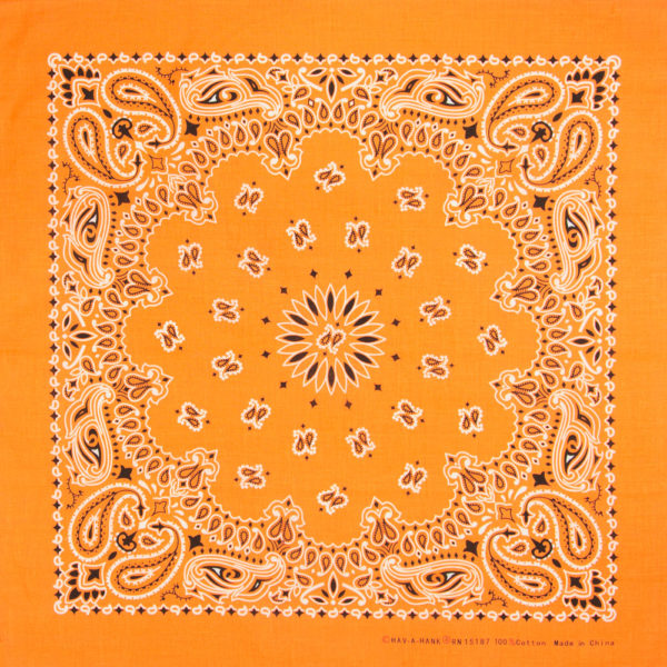 bandana orange vif à motif paisley