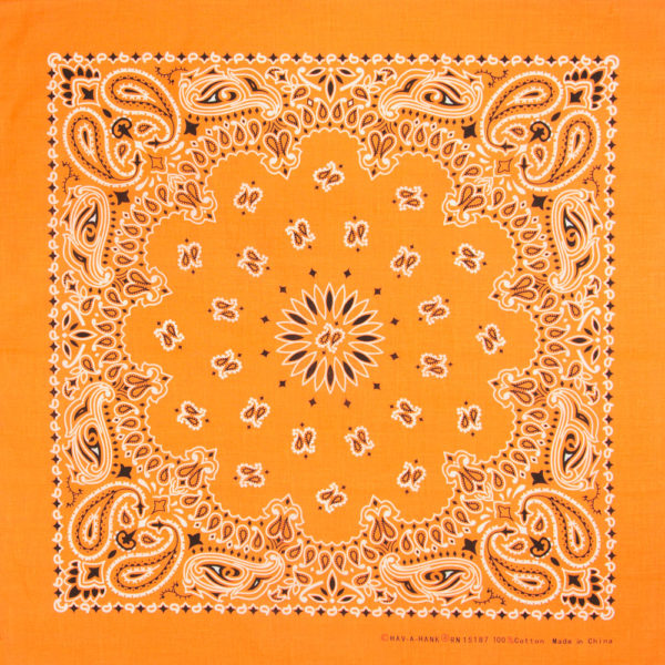 bandana orange vif à motif paisley