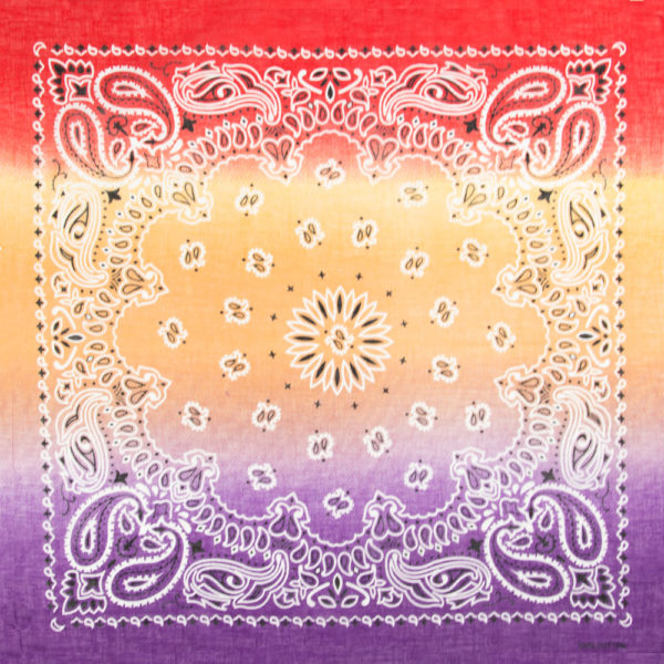 bandana orange violet et rouge avec dégradé