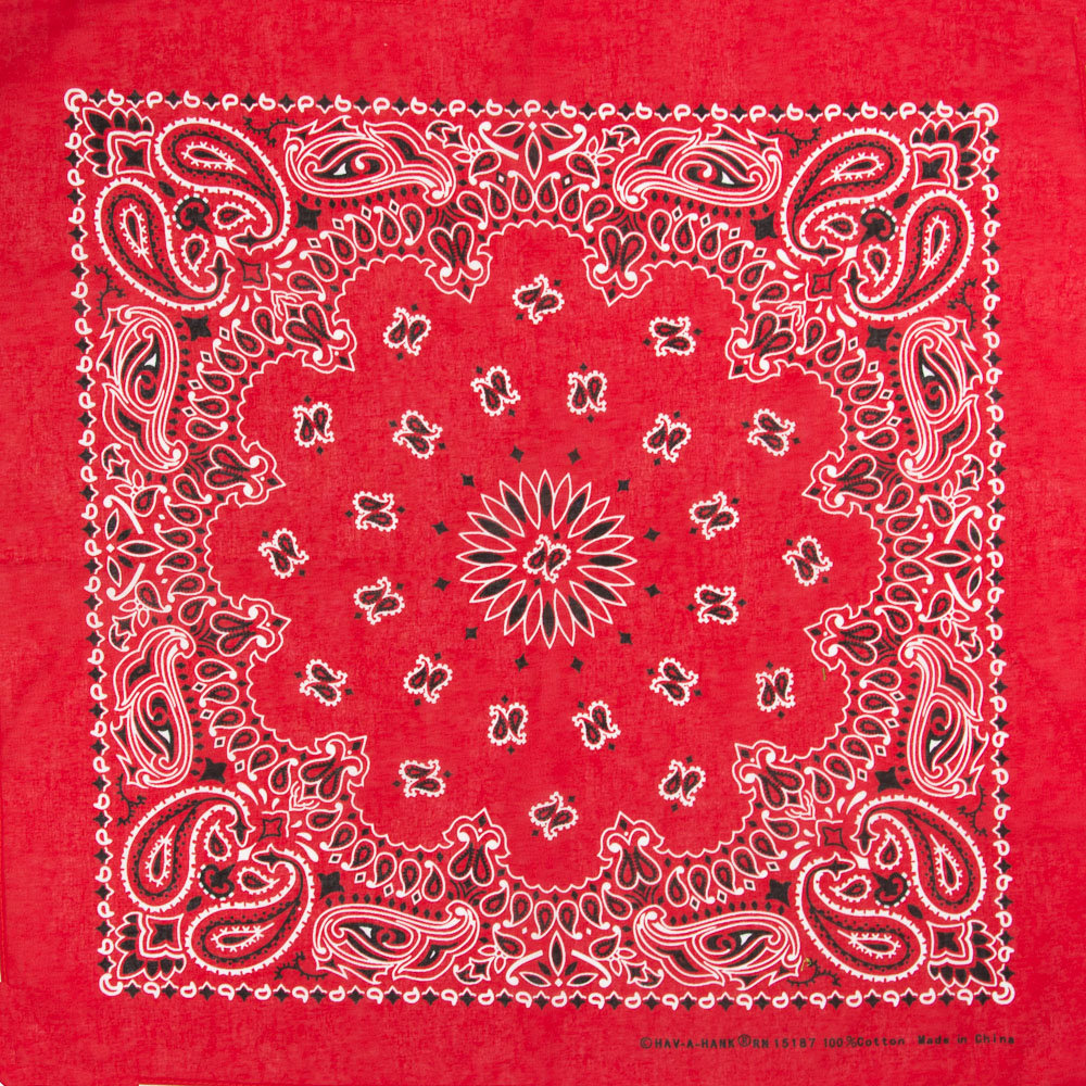 Bandana rouge à motif paisley soleil - Bandana Avenue