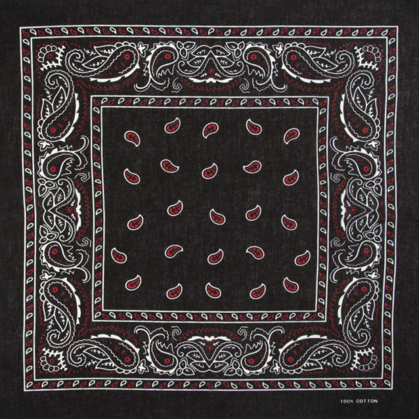 bandana rouge et noir à motif paisley pour homme ou femme